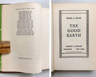 The Good Earth, by Pearl S. Buck, 1933, hardcover, Grosset & Dunlap