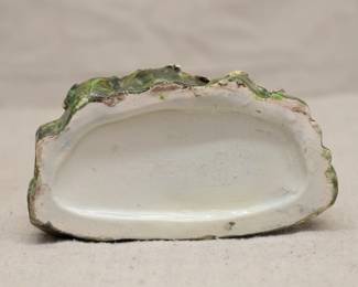 Closeup of the base of the early Staffordshire Pearlware 3 Sheep Spill Vase circa 1845