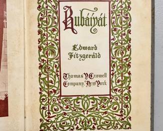 Inside page of Rubaiyat, rendered into English Verse by Edward Fitzgerald, hardcover, circa 1920, Thomas Y. Crowell Company publishers