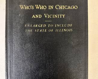 Who's Who in Chicago and Vicinity Enlarged to Include The Entire State of Illinois by Albert Nelson Marquis hardcover, 1941, The A. N. Marquis Company publishers
