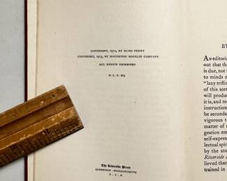 Inside page of The American Mind and American Idealism by Bliss Perry, hardcover, 1913, Houghton Mifflin Company publishers