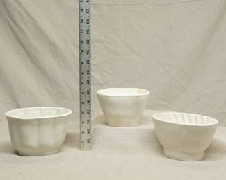 Two antique Wedgwood jelly moulds and one antique Copeland jelly mould