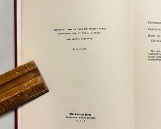 Inside page of Promoting Good Citizenship by James Bryce, hardcover, 1913, Houghton Mifflin Company publishers