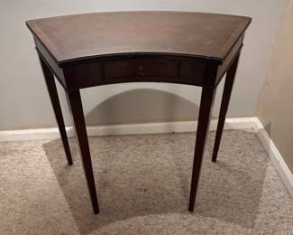 Antique leather top table
