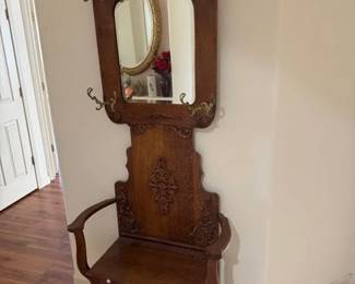 Antique hall tree $125