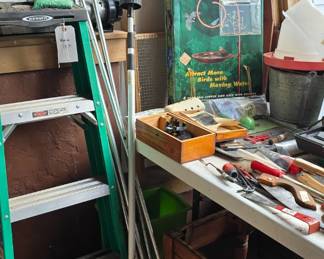 Downstairs sunroom. Not the basement. PAY. ATTENTION. FOLKS. When you pass through the kitchen, going right will take you to the basement or garage. When you go left after passing through the kitchen you will arrive in the sunroom which has a lower level. This is where you will find gardening items and some tools.