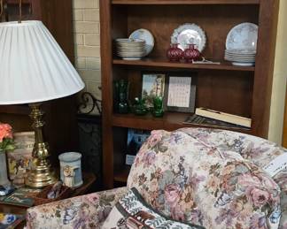 There are two of these floral armchairs. Very comfy.