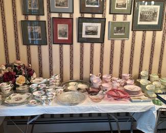 China, Glassware, Framed Etchings
