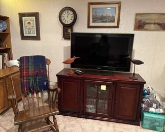 TV, Rocking Chair, Wall Clock