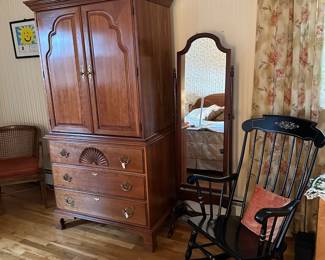 Armoire, Rocking Chair, Mirror