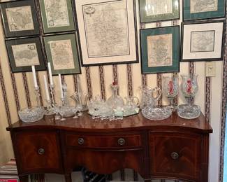 Sideboard, Cut Glass - Waterford, Val St. Lambert, Hawkes