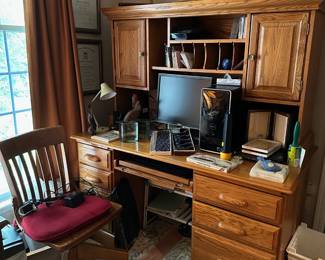 Desk, Office Chair ,Lamps (Computer - Not For Sale)