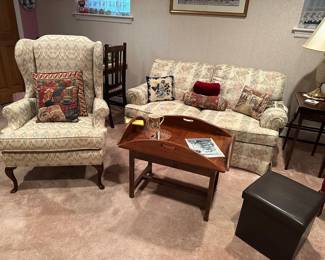 Love Seat, Wing Chair, Butlers Tray Table