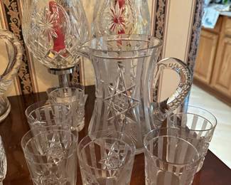 Hawkes Pitcher w/ 6 Tumblers