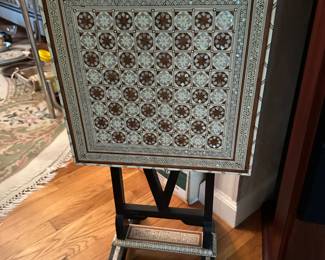 Egyptian Chess Table w/ Mother of Pearl