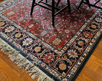 #6 Machine - Made Karastan 100% Wool Area Rug - 9'9" x 9' - Navy, Tomato Red , Cream $125.00