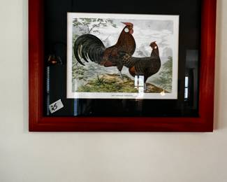#25 Set of Two Framed Rooster Prints - 16 1/4x13.5 $60.00