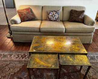 #12 Ethan Allen Cream/Tan Sofa - 88" Long Sofa - Pristine Condition - You Move $275.00