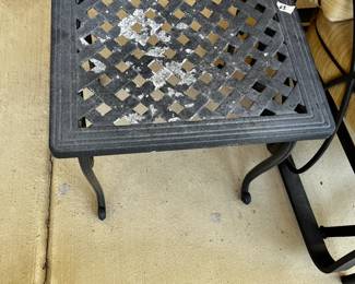 #63 Heavy Metal End Table - 18x18x18 (as is top) $25.00