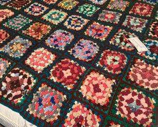 #56 Bed - Mstr Scrappy Hand Crocheted Lap Blanket - Scrappy - 53x59 $50.00