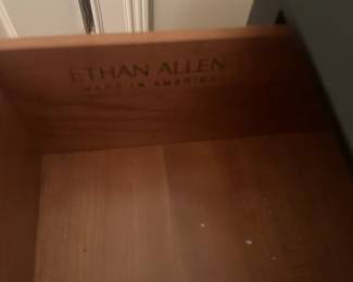 #37 Set of 2 Ethan Allen Black Bedside Tables w/2 drawers - 25x18x24 $150.00