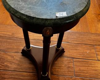 #14 Marble top End Table w/Wood Base - 13 Round x 22 Tall $75.00