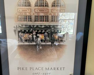 #101 Framed Poster of Pike Place Market - 1907-1994 $30.00