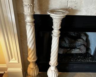 #21 Set of 2 Tall Candle Holders - kirklands - 42" Tall, 36" Tall - 7" Across $75.00