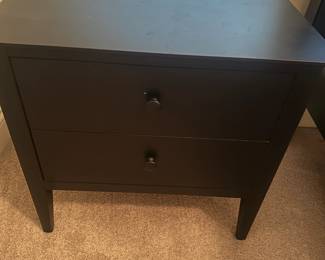 #37 Set of 2 Ethan Allen Black Bedside Tables w/2 drawers - 25x18x24 $150.00