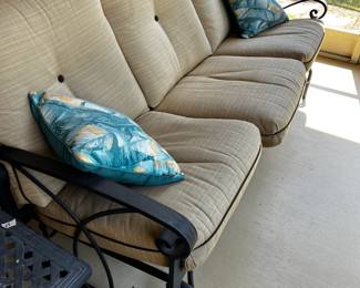 #64 Winston Loveseat Glider w/cushions & Pillows - Kept Covered in Patio - 78" $200.00
