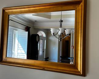 #33 Heavy Gold Painted wood Framed Beveled Mirror - 45x32 - You Remove $100.00