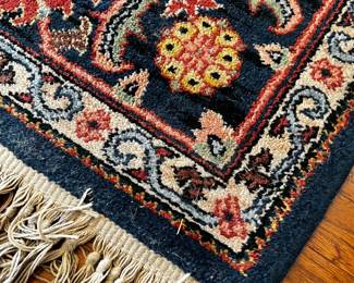 #6 Machine - Made Karastan 100% Wool Area Rug - 9'9" x 9' - Navy, Tomato Red , Cream $125.00