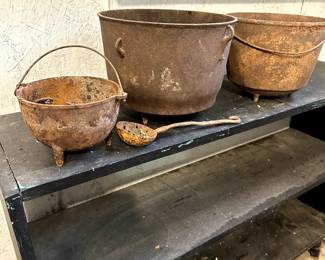 old cast iron pots