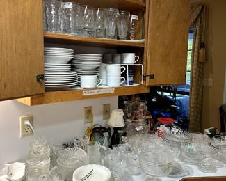 glassware, clear sandwich glass