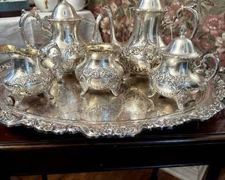 Exquisite sterling silver tea and coffee service, 5 pieces, "Crest of Windsor"