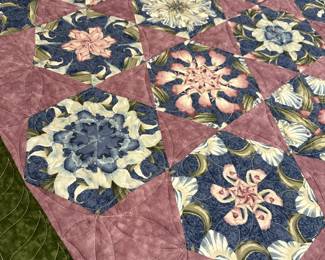 close up of quilt