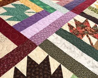 close up of quilt