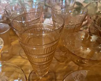 Pink depression glass