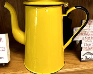 Ceramic yellow coffee pot