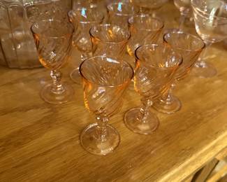 Pink depression glass 
