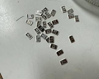17 1 gram bars of pure sterling