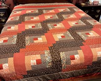Custom made quilt with matching shams and bed skirt (not shown)