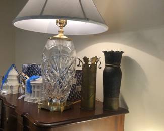 WWI Trench art; Waterford Lamp; 