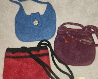 Wool felt purses and bags