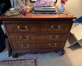 #7 - $350 - Lane burlwood 3 drawer chest 32Wx17Dx26 1/2T