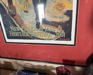 #65 - $550 - New Orleans Heritage Festival 200l -Louis Amstrong  1018/3000 Michael Michalopoulos. Framed & matted.