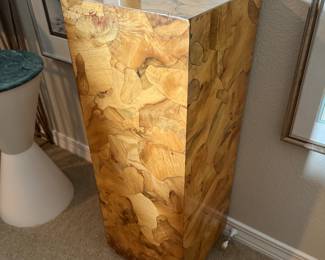 #27 - $600 - Exotic wood pedestal by Lane Milo Baughman Altavista 1970's  3'Tx11x11