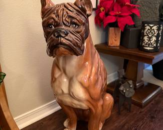 #17 - $375 - Vintage 1970's Composite bull dog life size 29"Hx21W