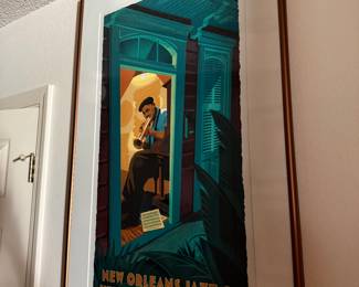 #25 - $500 -New Orleans Jazz & Heritage festival 2002 signed Paul Reyn marked with embossed stamp.28x41. Framed