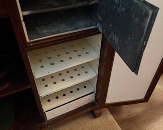#19 - $1000 - American Empire bar with milk glass shelve & Compartments